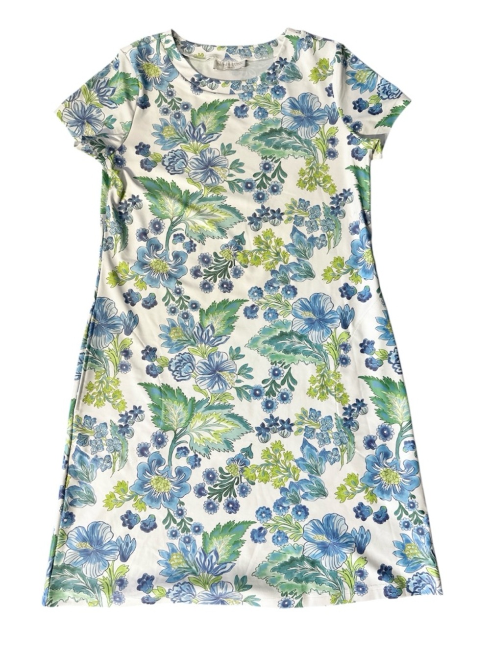 Smith & Quinn Floral A-Line Tee Dress w/ Pockets.  Size XS. 36” Bust 35” Length